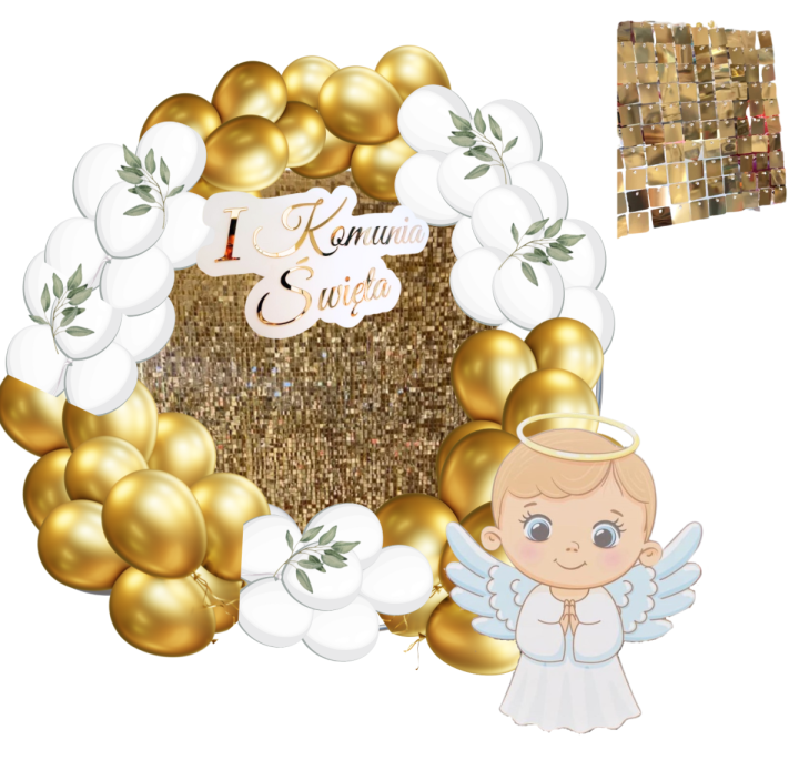 Girlanda na kole + ścianka cekinowa